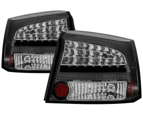 Spyder Auto LED Black Tail Lights for Dodge Charger 2005-2008, ALT-YD-DCH05-LED-BK