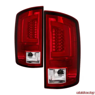Spyder Auto Version 3 LED Tail Light Light Bar Red Clear for Dodge Ram 1500 2500 3500 2002-2006 - ALT-YD-DRAM02V3-LBLED-RC