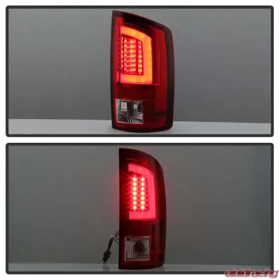 Spyder Auto Version 3 LED Tail Light Light Bar Red Clear for Dodge Ram 1500 2500 3500 2002-2006 - ALT-YD-DRAM02V3-LBLED-RC