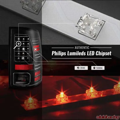 Spyder Auto LED Tail Lights All Black for Dodge Ram 1500/2500/3500 2013-2018 - ALT-YD-DRAM13-LED-BKV2