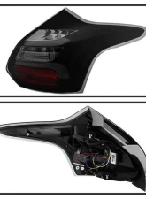 Spyder Auto LED Tail Lights Black Smoke for 2012-2014 Ford Focus 5Dr                                     - ALT-YD-FF12-LED-BSM - Image 2