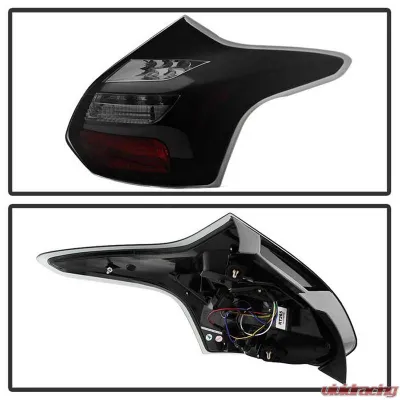 Spyder Auto LED Tail Lights Black Smoke for 2012-2014 Ford Focus 5Dr - ALT-YD-FF12-LED-BSM