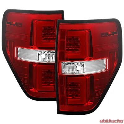 Spyder Auto LED Tail Lights Red Clear for Ford F-150 2009-2014 Version 2 Light Bar - ALT-YD-FF15009V2-LBLED-RC