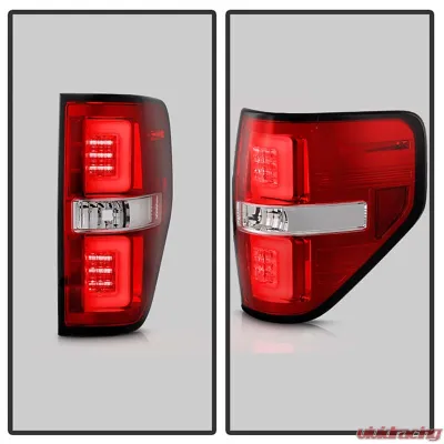 Spyder Auto LED Tail Lights Red Clear for Ford F-150 2009-2014 Version 2 Light Bar - ALT-YD-FF15009V2-LBLED-RC