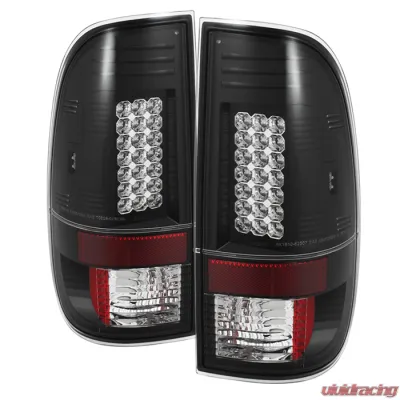 Spyder Auto LED Black Tail Lights for Ford F-150 Styleside 1997-2003, F-250 350 450 550 1999-2007 - ALT-YD-FF15097-LED-BK