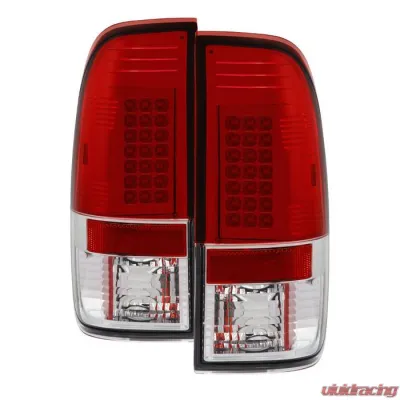 Spyder Auto LED Red/Clear Tail Lights for Ford F-150 1997-2003, F-250/350/450/550 1999-2007 - ALT-YD-FF15097-LED-RC