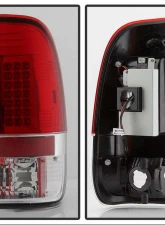 Spyder Auto LED Red/Clear Tail Lights for Ford F-150 1997-2003, F-250/350/450/550 1999-2007                                     - ALT-YD-FF15097-LED-RC - Image 2