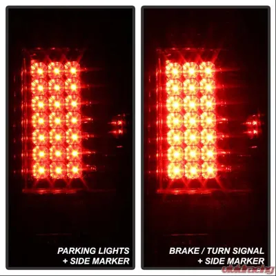 Spyder Auto LED Red/Clear Tail Lights for Ford F-150 1997-2003, F-250/350/450/550 1999-2007 - ALT-YD-FF15097-LED-RC