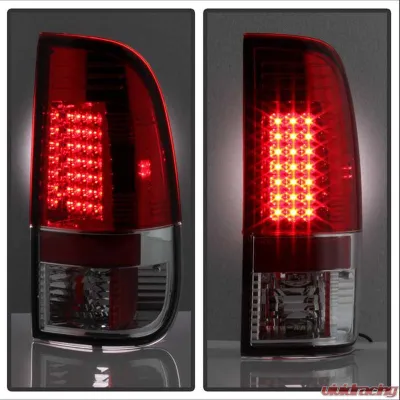 Spyder Auto LED Red/Clear Tail Lights for Ford F-150 1997-2003, F-250/350/450/550 1999-2007 - ALT-YD-FF15097-LED-RC