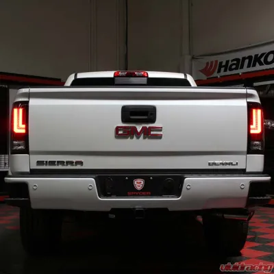 Spyder Auto LED Light Bar Tail Lights Black for 2016-2017 GMC Sierra - ALT-YD-GS16-LED-BK