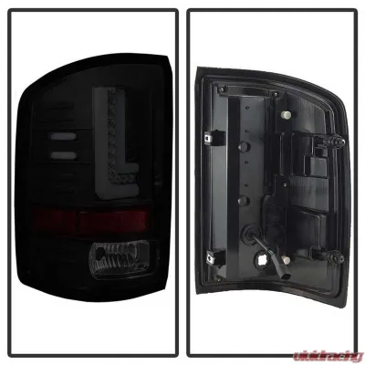 Spyder Auto LED Tail Lights Black Smoke for GMC Sierra 2016-2017, 16-Inch Light Bar - ALT-YD-GS16-LED-BSM