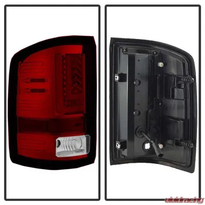 Spyder Auto LED Tail Lights Light Bar Red Clear for 2016-2017 GMC Sierra - ALT-YD-GS16-LED-RC