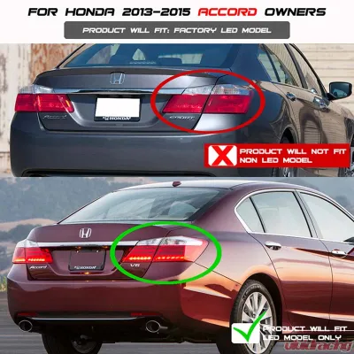 Spyder Auto Black LED Taillights for Honda Accord 4-Door 2013-2015, Original Version - ALT-YD-HA13LED-LED-BK
