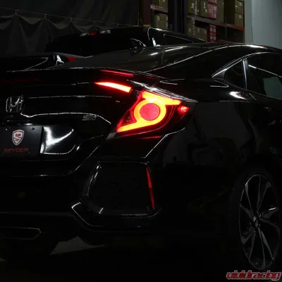 Spyder Auto LED Tail Lights for 2016-2019 Honda Civic 4 Door Black Light Bar - ALT-YD-HC164D-LB-BK