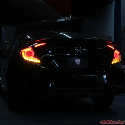 Spyder Auto LED Tail Lights for 2016-2019 Honda Civic 4 Door Black Light Bar - ALT-YD-HC164D-LB-BK