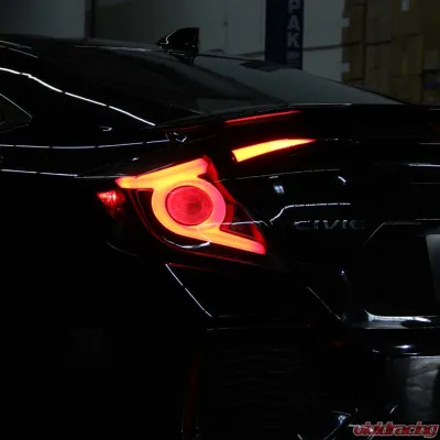 Spyder Auto LED Tail Lights for 2016-2019 Honda Civic 4 Door Black Light Bar - ALT-YD-HC164D-LB-BK