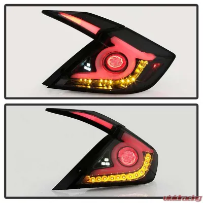 Spyder Auto LED Tail Lights Black Smoke for 2016-2019 Honda Civic 4 Door - ALT-YD-HC164D-LB-BSM