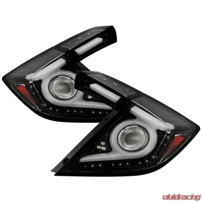 Spyder Auto Black Chrome LED Taillights for 2016-2019 Honda Civic 5 Door Hatchback - ALT-YD-HC16HB-BC