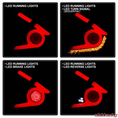 Spyder Auto Black Chrome LED Taillights for 2016-2019 Honda Civic 5 Door Hatchback - ALT-YD-HC16HB-BC