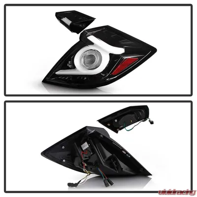 Spyder Auto Black Chrome LED Taillights for 2016-2019 Honda Civic 5 Door Hatchback - ALT-YD-HC16HB-BC