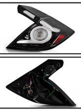 Spyder Auto Black Chrome LED Taillights for 2016-2019 Honda Civic 5 Door Hatchback                                     - ALT-YD-HC16HB-BC - Image 2