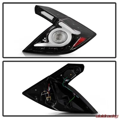 Spyder Auto Black Chrome LED Taillights for 2016-2019 Honda Civic 5 Door Hatchback - ALT-YD-HC16HB-BC