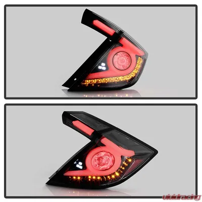 Spyder Auto Black Chrome LED Taillights for 2016-2019 Honda Civic 5 Door Hatchback - ALT-YD-HC16HB-BC