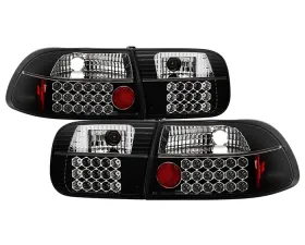 Spyder Auto 2 4-Door LED Black Tail Lights Honda Civic 1992-1995