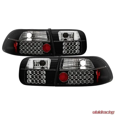 Spyder Auto 2 4-Door LED Black Tail Lights for Honda Civic 1992-1995 ALT-YD-HC92-24D - ALT-YD-HC92-24D-LED-BK