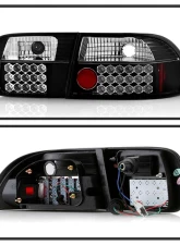 Spyder Auto 2 4-Door LED Black Tail Lights for Honda Civic 1992-1995 ALT-YD-HC92-24D                                     - ALT-YD-HC92-24D-LED-BK - Image 2
