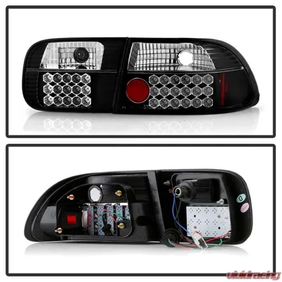 Spyder Auto 2 4-Door LED Black Tail Lights for Honda Civic 1992-1995 ALT-YD-HC92-24D - ALT-YD-HC92-24D-LED-BK