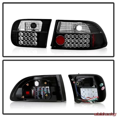 Spyder Auto 2 4-Door LED Black Tail Lights for Honda Civic 1992-1995 ALT-YD-HC92-24D - ALT-YD-HC92-24D-LED-BK