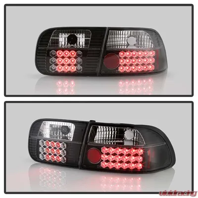 Spyder Auto 2 4-Door LED Black Tail Lights for Honda Civic 1992-1995 ALT-YD-HC92-24D - ALT-YD-HC92-24D-LED-BK