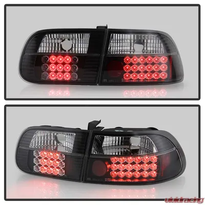 Spyder Auto 3-Door LED Black Tail Lights for Honda Civic 1992-1995 ALT-YD-HC92-3D-LED-BK - ALT-YD-HC92-3D-LED-BK