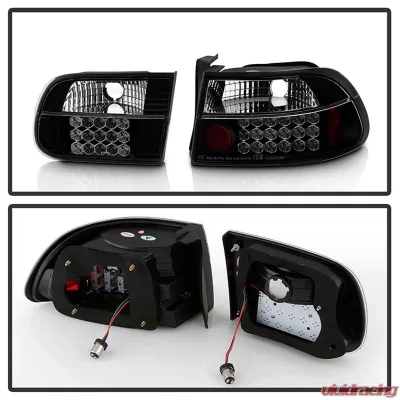 Spyder Auto 3-Door LED Black Tail Lights for Honda Civic 1992-1995 ALT-YD-HC92-3D-LED-BK - ALT-YD-HC92-3D-LED-BK
