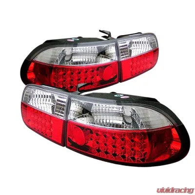 Spyder Auto 3-Door Red/Clear Tail Lights for Honda Civic 1992-1995 ALT-YD-HC92-3D-LED-RC - ALT-YD-HC92-3D-LED-RC