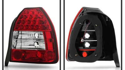 Spyder Auto 3-Door LED Red/Clear Tail Lights for Honda Civic 1996-2000                                     - ALT-YD-HC96-3D-LED-RC - Image 2