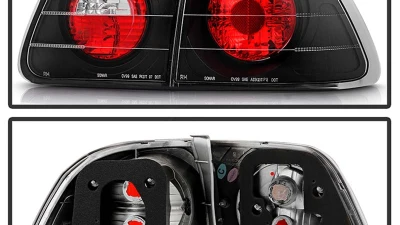 Spyder Auto 4-Door Altezza Black Tail Lights for Honda Civic 1999-2000                                     - ALT-YD-HC99-4D-BK - Image 2