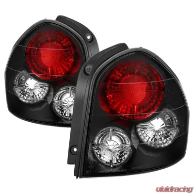 Spyder Auto Black Euro Style Taillights for Hyundai Santa Fe 2001-2006, 3 Bulbs - ALT-YD-HYSF01-BK
