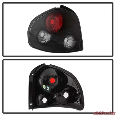 Spyder Auto Black Euro Style Taillights for Hyundai Santa Fe 2001-2006, 3 Bulbs - ALT-YD-HYSF01-BK