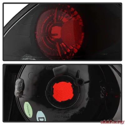 Spyder Auto Black Euro Style Taillights for Hyundai Santa Fe 2001-2006, 3 Bulbs - ALT-YD-HYSF01-BK