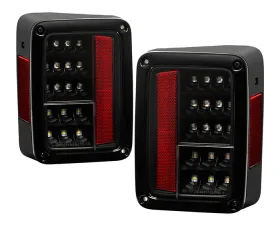 Spyder Auto Black LED Taillights for Jeep Wrangler 2007-2015, ALT-YD-JWA07-LED-BK