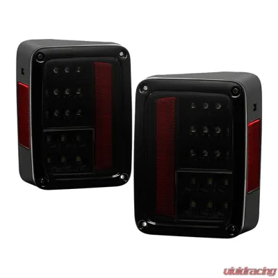 Spyder Auto Black Smoke LED Taillights for Jeep Wrangler 2007-2015, ALT-YD-JWA07-LED-BSM - ALT-YD-JWA07-LED-BSM