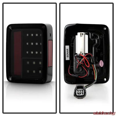 Spyder Auto Black Smoke LED Taillights for Jeep Wrangler 2007-2015, ALT-YD-JWA07-LED-BSM - ALT-YD-JWA07-LED-BSM