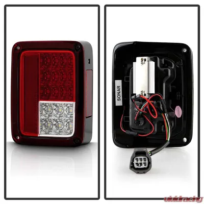 Spyder Auto Red Clear LED Taillights for Jeep Wrangler 2007-2015, ALT-YD-JWA07-LED-RC - ALT-YD-JWA07-LED-RC