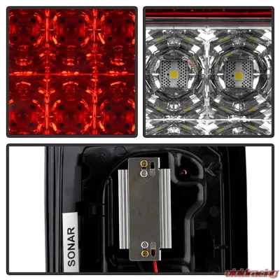 Spyder Auto Red Clear LED Taillights for Jeep Wrangler 2007-2015, ALT-YD-JWA07-LED-RC - ALT-YD-JWA07-LED-RC