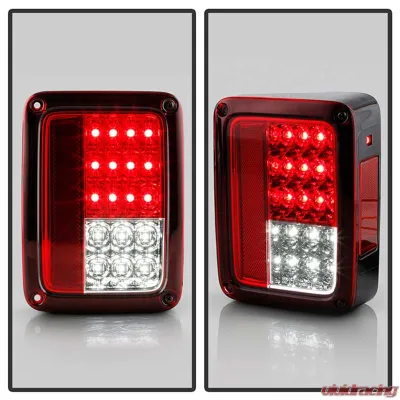 Spyder Auto Red Clear LED Taillights for Jeep Wrangler 2007-2015, ALT-YD-JWA07-LED-RC - ALT-YD-JWA07-LED-RC