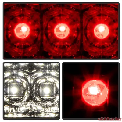 Spyder Auto Red Clear LED Taillights for Jeep Wrangler 2007-2015, ALT-YD-JWA07-LED-RC - ALT-YD-JWA07-LED-RC