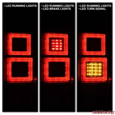 Spyder Auto Black LED Light Bar Taillights for Land Rover Discovery 3 LR3 2005-2009 - ALT-YD-LRD05-LED-BK