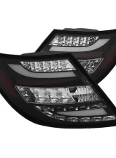Spyder Auto Black LED Taillights for 2008-2011 Mercedes Benz W204 C63 AMG                                     - ALT-YD-MBZC08-LED-BK - Image 4
